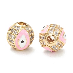 Brass Micro Pave Cubic Zirconia Beads&nbsp;ZIRC-A019-16G-A01