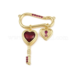 Brass Micro Pave Cubic Zirconia Pendants&nbsp;KK-H072-17G