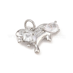 Brass Micro Pave Cubic Zirconia Pendants&nbsp;KK-G544-19P