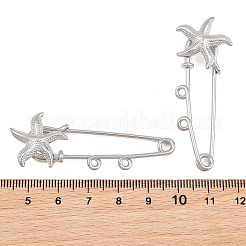 Starfish 304 Stainless Steel Safety Pins Brooch Findings&nbsp;SA-CBA098D-16H-P02