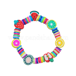 Flat Round Handmade Polymer Clay Beads&nbsp;CLAY-CJ0001-20