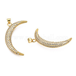 Brass Micro Pave Clear Cubic Zirconia Pendants&nbsp;KK-N227-140LG