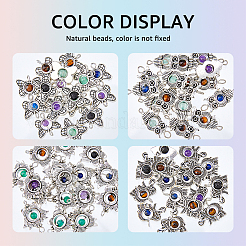 64Pcs 4 Styles Natural Mixed Stone Connector Charms&nbsp;FIND-FH0005-85