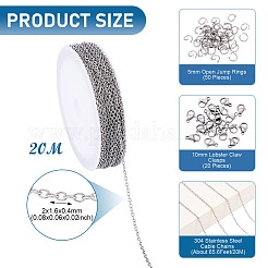 DIY Tarnish Resistant 304 Stainless Steel Cable Chains Jewelry Kits&nbsp;DIY-PJ0001-41A