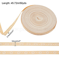 Polyester Rhombus Jacquard Ribbons&nbsp;OCOR-WH0078-128B