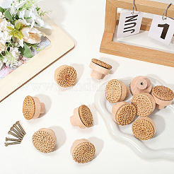 Rattan Woven & Wood Round Drawer Knobs&nbsp;DIY-WH20410-01A