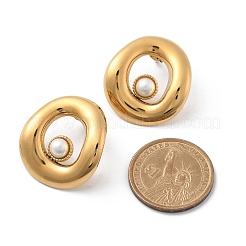 304 Stainless Steel Oval Stud Earrings&nbsp;STAS-Z112-11G