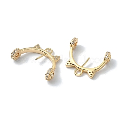Brass Micro Pave Clear Cubic Zirconia Peg Bails&nbsp;KK-A194-09G