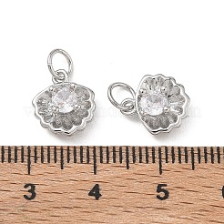 Brass Micro Pave Clear Cubic Zirconia Charms&nbsp;KK-D289-49P