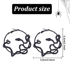 3 Pairs 3 Colors Alloy Snake Wrapped Ring Hoop Earrings for Women&nbsp;EJEW-AN0001-63