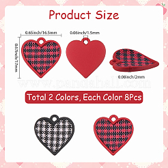 16Pcs 2 Colors Spary Painted Alloy Polyester Pendants&nbsp;FIND-SC0016-84