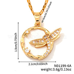 Brass Crystal Rhinestone Dragonfly Ring Pendant Necklaces&nbsp;NI8303-1