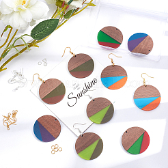 DIY Walnut Wooden Dangle Earring Making Kits&nbsp;DIY-OC0006-63