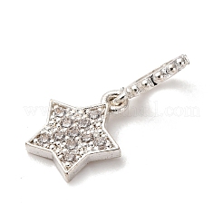Brass Micro Pave Cubic Zirconia Pendants&nbsp;KK-D378-25S