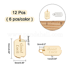 12Pcs 2 Colors Brass Pendants&nbsp;KK-AR0002-15