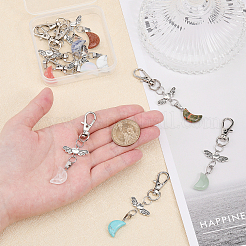 9Pcs 9 Style Gemstone Pendant Decorations&nbsp;HJEW-CA0001-38