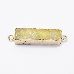 Electroplated Natural Druzy Agate Links/Connectors&nbsp;G-G656-02C