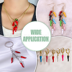 48Pcs 8 Colors Alloy Enamel Pendants&nbsp;ENAM-ME0001-04