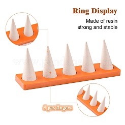 Resin Artificial Marble Ring Finger Display Stands&nbsp;AJEW-I048-07