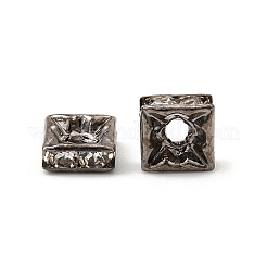 Brass Rhinestone Spacer Beads&nbsp;RB-A013-6x6-01B-NF