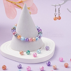 6 Colors Opaque Baking Paint Crackle Glass Beads Strands&nbsp;EGLA-YW0001-21