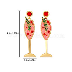 Goblet Brass Dangle Stud Earrings&nbsp;FS-WG1DBD2-01