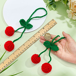 2Pcs Polyester Cherry Pendant Decorations&nbsp;HJEW-MA0001-01