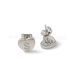 Rack Plating Brass Micro Pave Clear Cubic Zirconia Stud Earrings&nbsp;EJEW-K299-01P-S