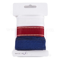 9 Yards 3 Styles Independence Day Polyester & Polycotton Ribbons Sets&nbsp;SRIB-A015-02A-04