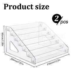 7-layer Rectangle Plastic Badge Organizer Display Risers&nbsp;ODIS-WH0079-097
