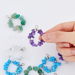 Natural Mixed Stone Chip Pendants&nbsp;G-DC0001-21