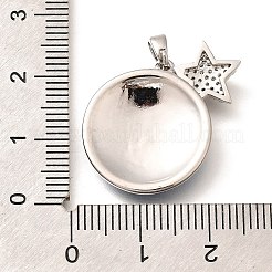 Brass Micro Pave Clear Cubic Zirconia Pendents&nbsp;KK-R212-13G-02