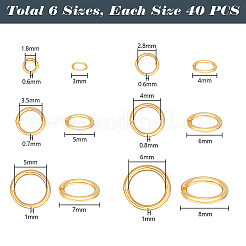 240Pcs 6 Styles Brass Open Jump Rings&nbsp;KK-PH0013-98