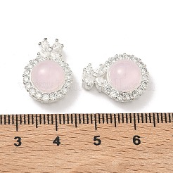 Brass Micro Pave Clear Cubic Zirconia Pendants&nbsp;KK-D228-01S-01