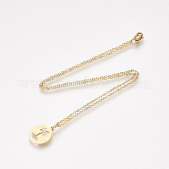 201 Stainless Steel Pendant Necklaces&nbsp;NJEW-T009-JN133-40-2