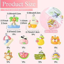 10Pcs 10 Styles Opaque Resin Pendants&nbsp;FIND-YW0005-72