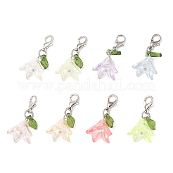 8Pcs 8 Colors Flower Acrylic Pendant Decorations&nbsp;HJEW-FS00034-01