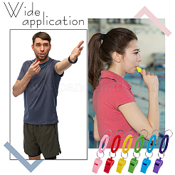 36Pcs 6 Colors Resin Sport Whistle with Bracelet&nbsp;AJEW-GO0004-15