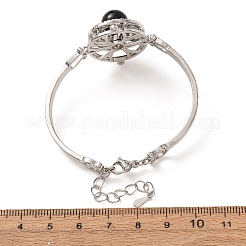 Rotating Sun Natural Obsidian Link Bracelets&nbsp;GG-CBA0251-11P-10