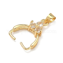 Brass Micro Pave Cubic Zirconia Ice Pick and Pinch Bails&nbsp;KK-G557-43G