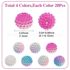 80Pcs 4 Colors Imitation Pearl Acrylic Beads&nbsp;OACR-YW0002-57