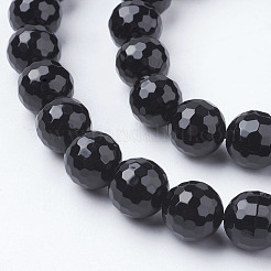Natural Dyed & Heated Black Onyx Beads Strands&nbsp;X-G-E145-10mm-3B