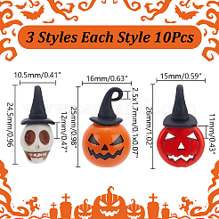 30Pcs 3 Styles Halloween Dyed Synthetic Turquoise & Alloy Pendants&nbsp;FIND-AR0005-28