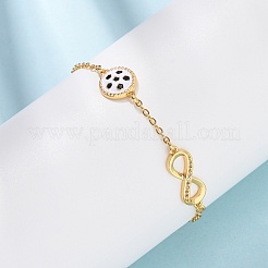 Sports Brass Micro Pave Cubic Zirconia Infinity Link Bracelets&nbsp;BJEW-D386-01E-G