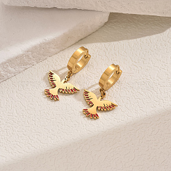 Metal Bird 201 Stainless Steel Hoop Earrings for Women Daily Versatile Jewelry&nbsp;SE6238-1
