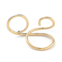 Brass Open Cuff Ring for Women&nbsp;RJEW-C102-10GP