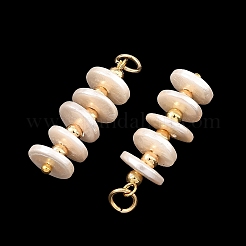 Electroplated Shell Pearl & Brass Pendants&nbsp;PALLOY-JF06078