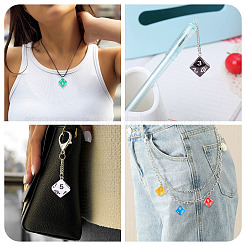 24Pcs 6 Colors Acrylic Pendants&nbsp;OACR-TA0003-74