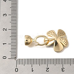 Brass Black Lip Shell Fold Over Clasps&nbsp;KK-K389-137G