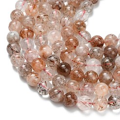 Natural Copper Rutilated Quartz Beads Strands&nbsp;G-L642-B07-8mm